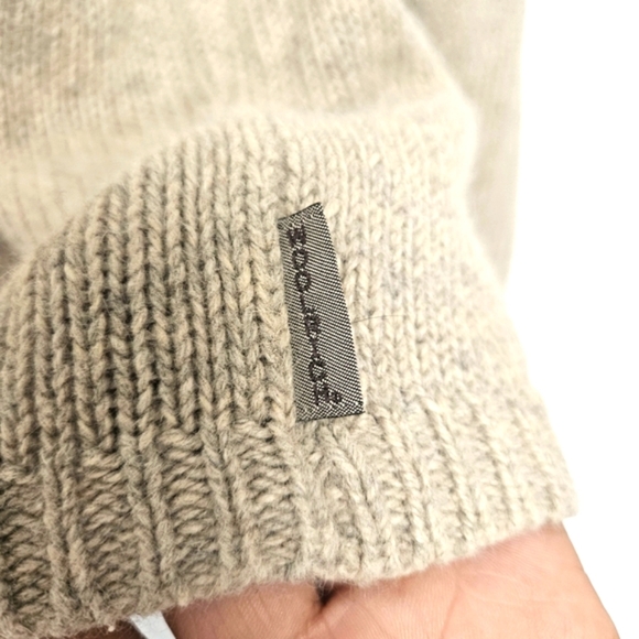 Woolrich Womens Sz M Beige Open Zipped Hooded Sweater Angora Blend - Picture 6 of 7